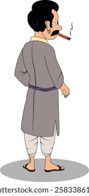 indian village men cartoon character design