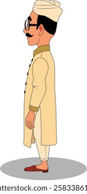 indian village men cartoon character design