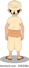 indian village men cartoon character design