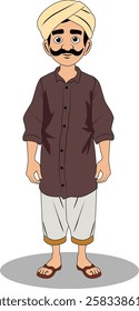 indian village men cartoon character design
