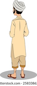 indian village men cartoon character design