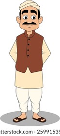 indian village men cartoon character design