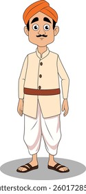 indian village men cartoon character design