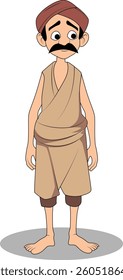 indian village men cartoon character design