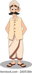 indian village men cartoon character design