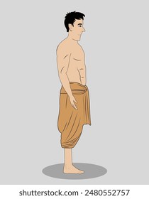 indian village men side view cartoon character design