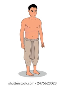 indian village men three quarter view cartoon character design