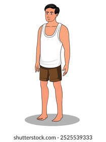 indian village men three quarter view cartoon character design