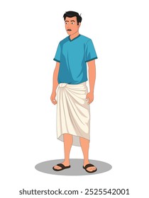 indian village men three quarter view cartoon character design