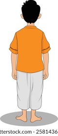 indian village men three quarter view cartoon character design