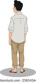 indian village men three quarter view cartoon character design