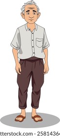 indian village men three quarter view cartoon character design