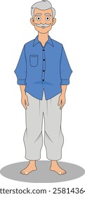 indian village men three quarter view cartoon character design