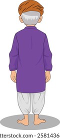 indian village men three quarter view cartoon character design