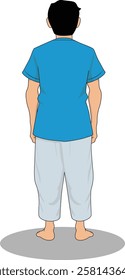 indian village men three quarter view cartoon character design