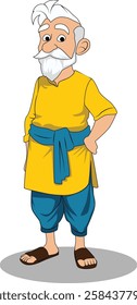 indian village men three quarter view cartoon character design