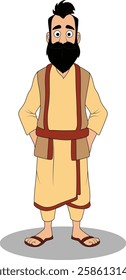 indian village men three quarter view cartoon character design