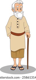 indian village men three quarter view cartoon character design