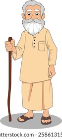 indian village men three quarter view cartoon character design