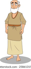 indian village men three quarter view cartoon character design