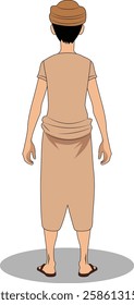 indian village men three quarter view cartoon character design