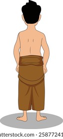 indian village men three quarter view cartoon character design