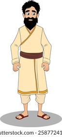 indian village men three quarter view cartoon character design