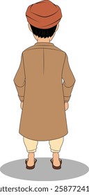 indian village men three quarter view cartoon character design