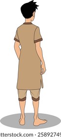 indian village men three quarter view cartoon character design