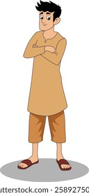 indian village men three quarter view cartoon character design