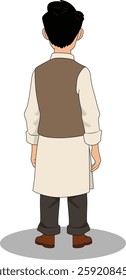 indian village men three quarter view cartoon character design