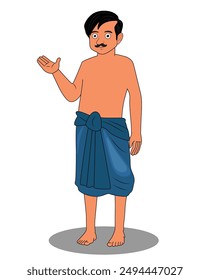 Indian village poor man cartoon character design