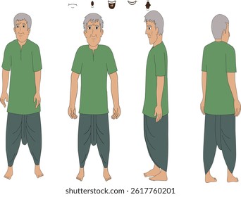 Indian village poor man cartoon character. moral stories for the best cartoon character.