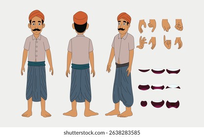 Indian village poor man cartoon character. moral stories for the best cartoon character.