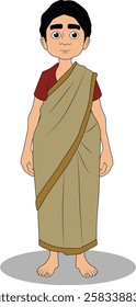indian village woman cartoon character design
