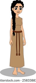 indian village woman cartoon character design