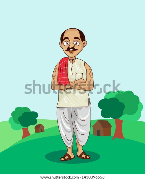 Indian Villages People Cartoon Character Design Stock Vector (Royalty ...