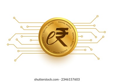 indian virtual currency erupi digital coin background vector