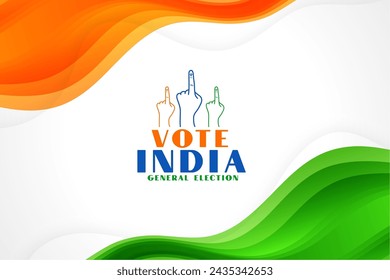 indian voters finger tricolor background for political volunteer vector