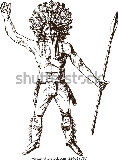 Indian Warrior Stock Vector (Royalty Free) 224019787 | Shutterstock