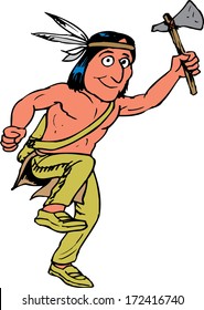 Indian warrior with an ax