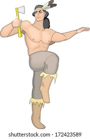 Indian warrior with an ax. 