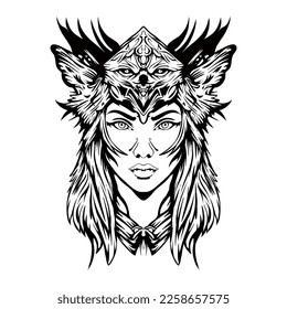 Indian Warrior Silhouette Outline Drawing