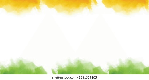 Indian watercolor background orange or saffron and green colour free center empty space flag colour independence day republic day banner vector file