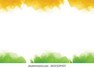 Indian watercolor background orange or saffron and green colour free center empty space flag colour independence day republic day banner vector file