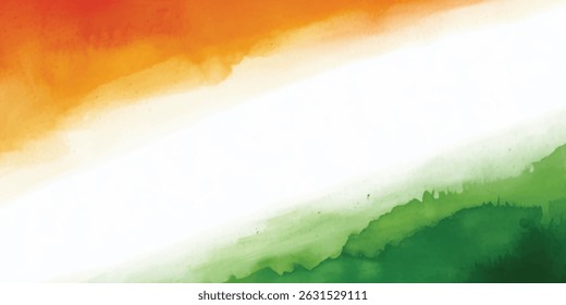 Indian watercolor background orange or saffron and green colour free center empty space flag colour independence day republic day banner vector file