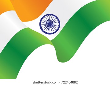 Indian waving Flag Background, Independence Day Wallpaper, Vector illustration