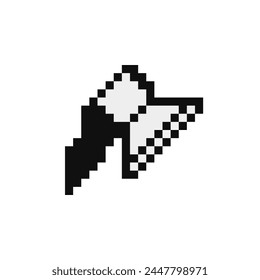 Indian weapon tomahawk pixel art style icon, cold steel arms, isolated vector illustration. Design for sticker, mobile app and logo. Game assets 8-bit sprite.