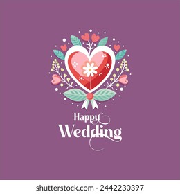 Indian Wedding Anniversary greetings on white background. Vector Illustration 