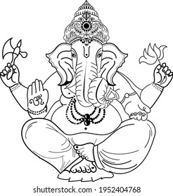 423 Ganpati line drawing Images, Stock Photos & Vectors | Shutterstock